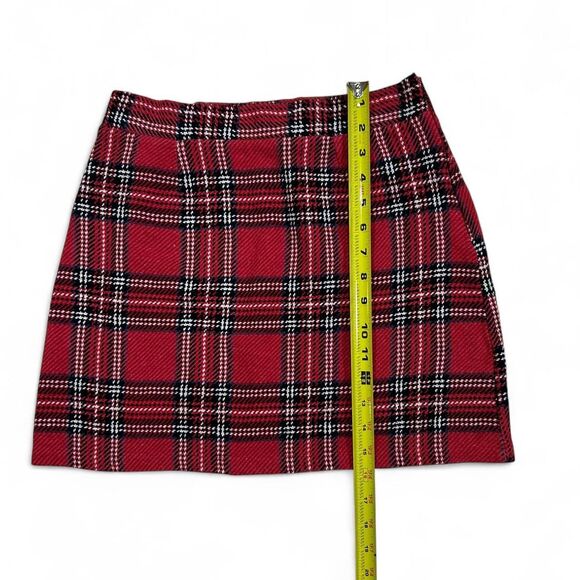 Plaid Red Mini Skirt - Picture 2 of 5